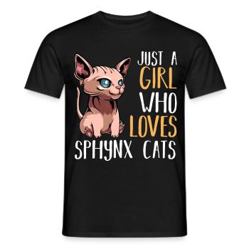 Sphynx Cat Love Shirt - Men's T-Shirt - black - Front - AI Model Male 178 light (178cm)