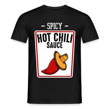Würzige Chili-Sauce Illustration - Männer T-Shirt - Schwarz - Vorne - AI Model Male 178 light (178cm)
