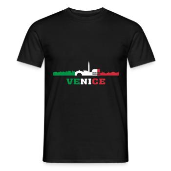 Venise City Skyline Italie Landmark, Venezia Italia - T-shirt homme - noir - Devant - AI Model Male 178 light (178cm)
