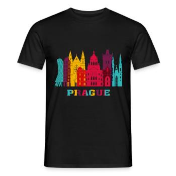 Prager Stadt Skyline Czeck Wahrzeichen - Männer T-Shirt - Schwarz - Vorne - AI Model Male 178 light (178cm)