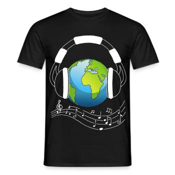 La Terre mélomane - T-shirt homme - noir - Devant - AI Model Male 178 light (178cm)