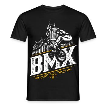 Vélo BMX | Vélo BMX | Pilote BMX | Skyline - T-shirt homme - noir - Devant - AI Model Male 178 light (178cm)