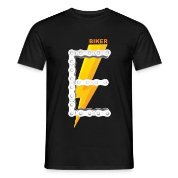 E-Biker Shirt cadeau symbole logo - T-shirt homme - noir - Devant - AI Model Male 178 light (178cm)