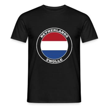 Drapeau Zwolle Pays-Bas Zwolle Hollande - T-shirt homme - noir - Devant - AI Model Male 178 light (178cm)