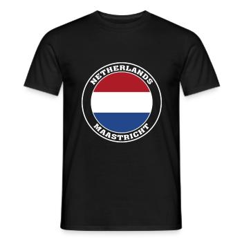 Maastricht Pays-Bas Plan de ville Maastricht Hollande - T-shirt homme - noir - Devant - AI Model Male 178 light (178cm)