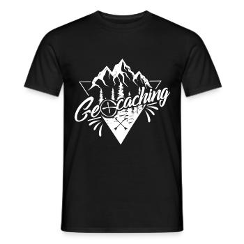 Géocaching - T-shirt homme - noir - Devant - AI Model Male 178 light (178cm)