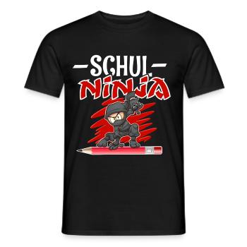 Schul Ninja Einschulung Schulkind - Männer T-Shirt - Schwarz - Vorne - AI Model Male 178 light (178cm)