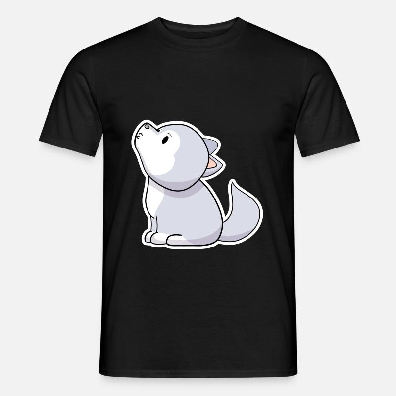 Wolf - Männer T-Shirt - Schwarz