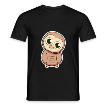 Hiboux - T-shirt homme - noir - Devant - AI Model Male 178 light (178cm)