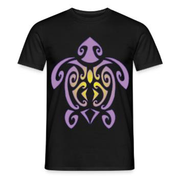 Polynesian turtle - Men's T-Shirt - black - Front - AI Model Male 178 light (178cm)