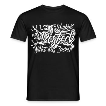 Ich bin aus Rostock nicht aus Zucker - Männer T-Shirt - Schwarz - Vorne - AI Model Male 178 light (178cm)