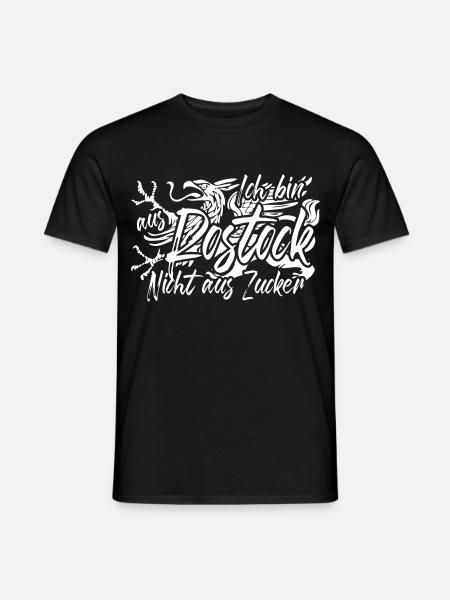 Ich bin aus Rostock nicht aus Zucker - Männer T-Shirt - Schwarz