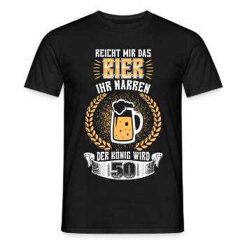 Reicht Mir Das Bier 50. Geburtstag Geschenk - Männer T-Shirt - Schwarz - Vorne - AI Model Male 178 light (178cm)