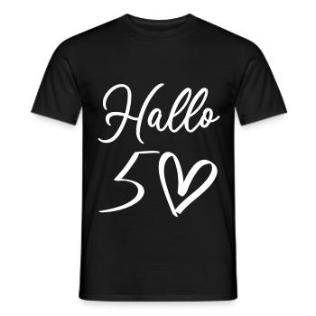 Herzliche Begrüßung mit Handgeschriebenem Design - Männer T-Shirt - Schwarz - Vorne - AI Model Male 178 light (178cm)