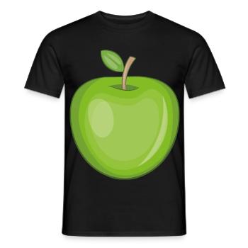 Autocollant drôle d'une pomme - T-shirt homme - noir - Devant - AI Model Male 178 light (178cm)
