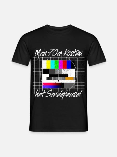 70er Jahre Kostüm Sendepause Testbild 70s Party - Männer T-Shirt - Schwarz
