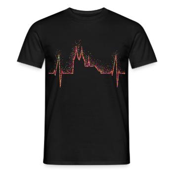 Confettis de battements de cœur de Cologne au cœur du carnaval de Cologne - T-shirt homme - noir - Devant - AI Model Male 178 light (178cm)