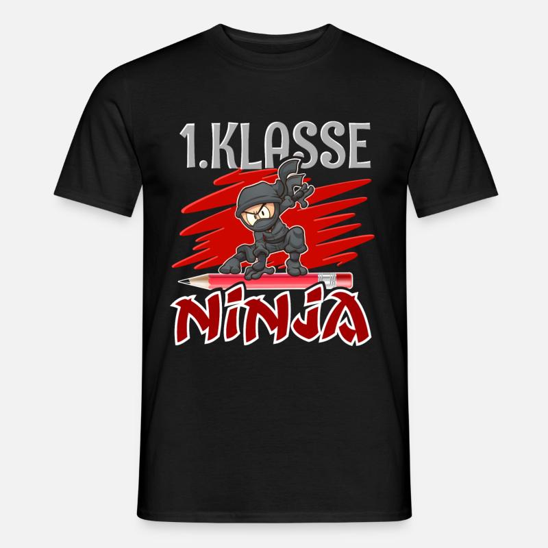 1. Klasse Ninja Einschulung - Männer T-Shirt - Schwarz