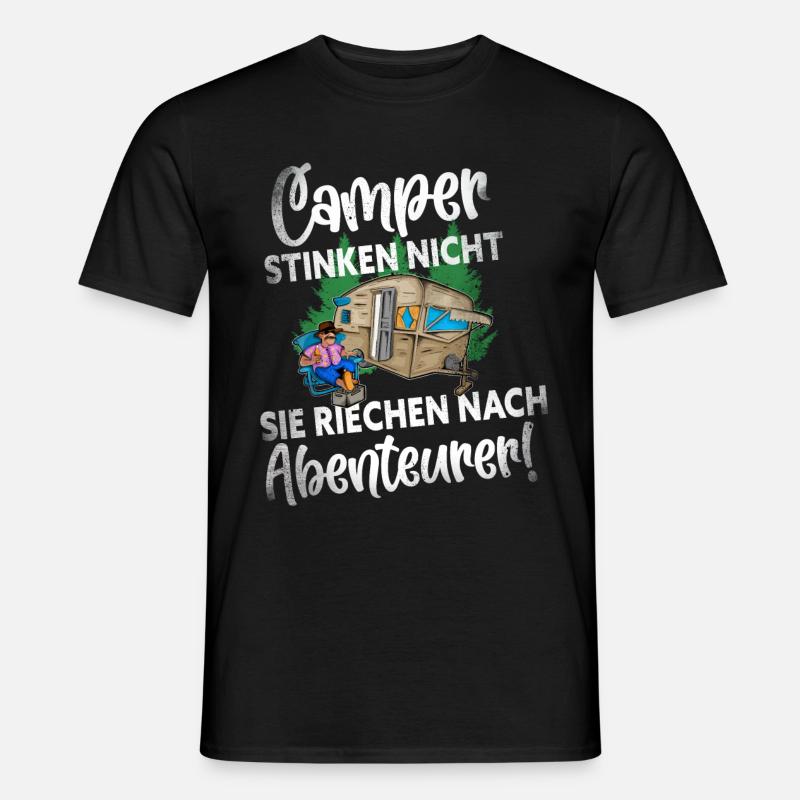 Camper Camping Lustiger Spruch - Männer T-Shirt - Schwarz