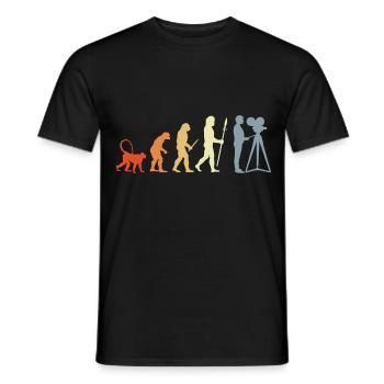 Kameramann Evolution - Männer T-Shirt - Schwarz - Vorne - AI Model Male 178 light (178cm)