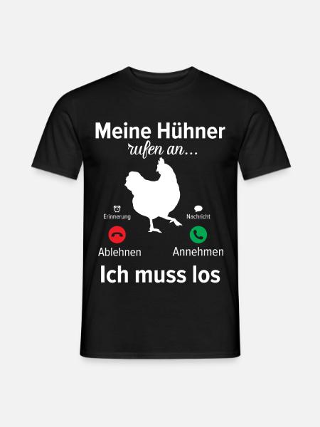 Meine Hühner rufen an Landwirt - Männer T-Shirt - Schwarz