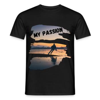 Eishockey Leidenschaft - Männer T-Shirt - Schwarz - Vorne - AI Model Male 178 light (178cm)