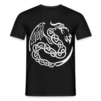 Weißer keltischer Drache - Männer T-Shirt - Schwarz - Vorne - AI Model Male 178 light (178cm)