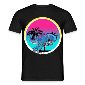 Gamer Gaming T Rex - Men's T-Shirt - black - Front - AI Model Male 178 light (178cm)