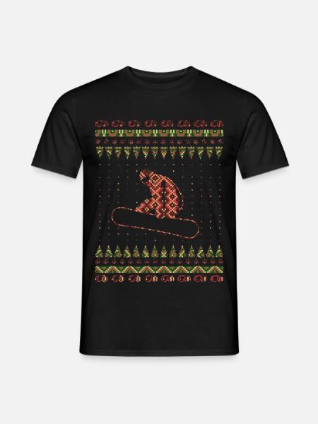 Snowboarder snowboard winter christmas - Men's T-Shirt - black