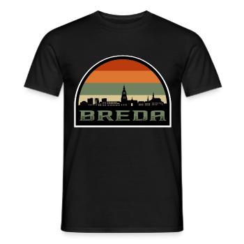 Breda Niederlande Skyline Silhouette Niederländische Flagge - Männer T-Shirt - Schwarz - Vorne - AI Model Male 178 light (178cm)