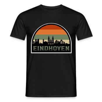 Eindhoven Netherlands Skyline Souvenir Dutch Flag - Men's T-Shirt - black - Front - AI Model Male 178 light (178cm)