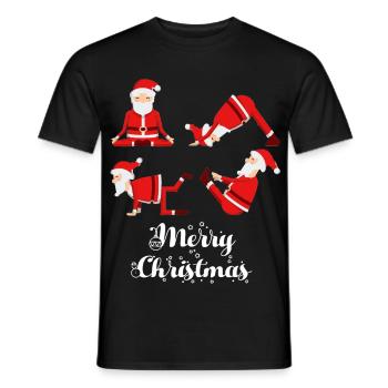 Yoga Christmas Fitness - Men's T-Shirt - black - Front - AI Model Male 178 light (178cm)