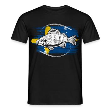 Sweden fishing perch - Men's T-Shirt - black - Front - AI Model Male 178 light (178cm)