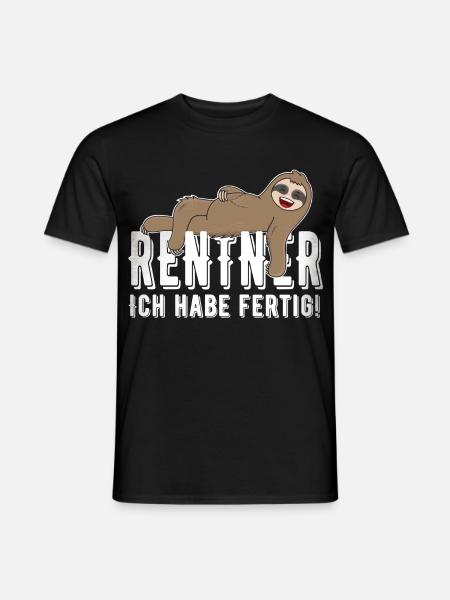 Rentner Ich Habe Fertig Faultier - Männer T-Shirt - Schwarz