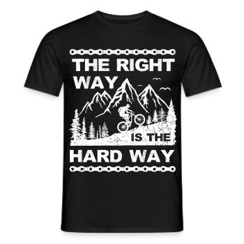 vélo de montagne, chemin difficile, vélo, vélo, montagnes - T-shirt homme - noir - Devant - AI Model Male 178 light (178cm)