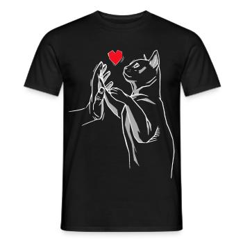 Stubentiger Cat Cat Cats Meow Cat Love - Men's T-Shirt - black - Front - AI Model Male 178 light (178cm)