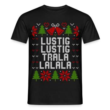 Ugly Christmas Lustig Lustig Tralalalala Sprüche - Männer T-Shirt - Schwarz - Vorne - AI Model Male 178 light (178cm)
