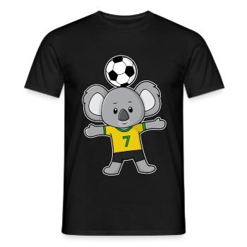 Koala Soccer Player Soccer - Men's T-Shirt - black - Front - AI Model Male 178 light (178cm)