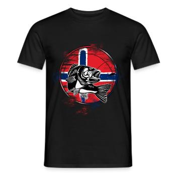 Pêche en Norvège - T-shirt homme - noir - Devant - AI Model Male 178 light (178cm)