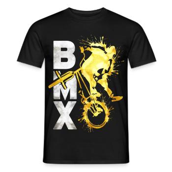 BMX Gold | BMX Fahrrad | Goldig BMX | Glitzer - Männer T-Shirt - Schwarz - Vorne - AI Model Male 178 light (178cm)