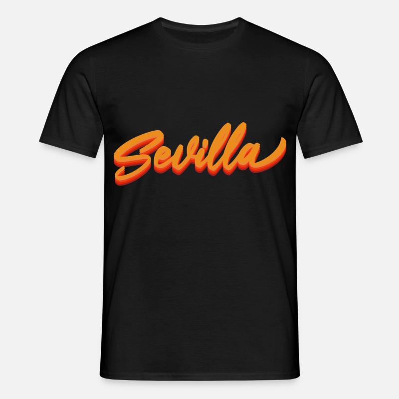 Sevilla Gradient Script Logo - T-shirt Homme - noir