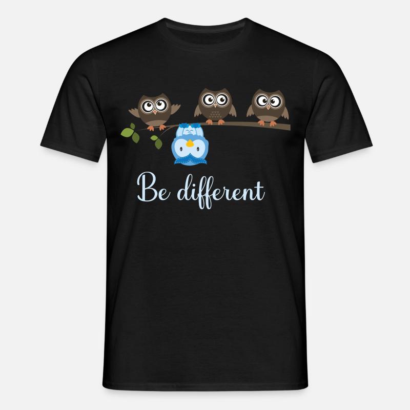 Be Different Eule - Männer T-Shirt - Schwarz