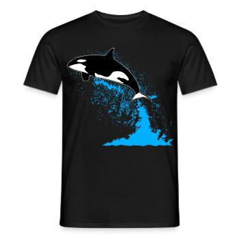 Orca, Killerwal, Schwertwal, killer whale, sea - Männer T-Shirt - Schwarz - Vorne - AI Model Male 178 light (178cm)