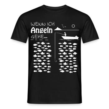 Wenn ich angeln gehe Lustiger Angler Spruch - Männer T-Shirt - Schwarz - Vorne - AI Model Male 178 light (178cm)