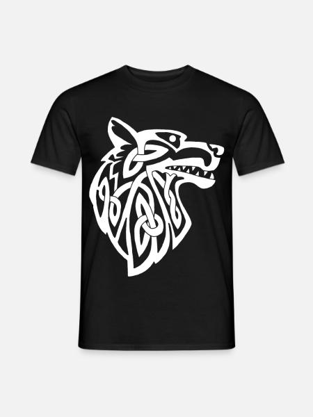 Viking white wolf - Men's T-Shirt - black