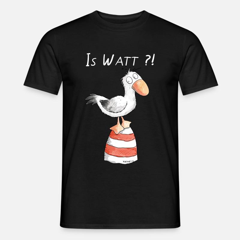 Is Watt Möwe I Nordsee Urlaub Geschenk - Männer T-Shirt - Schwarz