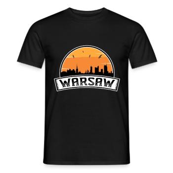 Varsovie Pologne Skyline Voyage Drapeau Polonais Souvenirs - T-shirt homme - noir - Devant - AI Model Male 178 light (178cm)