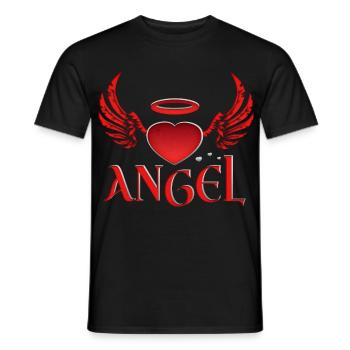 Angel & Devil - Men's T-Shirt - black - Front - AI Model Male 178 light (178cm)