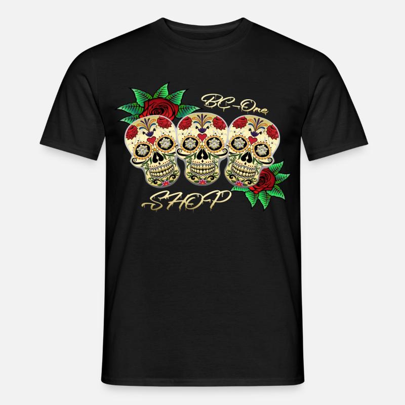 Totenköpfe - Männer T-Shirt - Schwarz