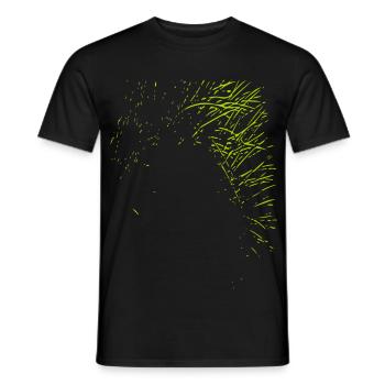 Abstract design / line / green / pattern / nature - Men's T-Shirt - black - Front - AI Model Male 178 light (178cm)